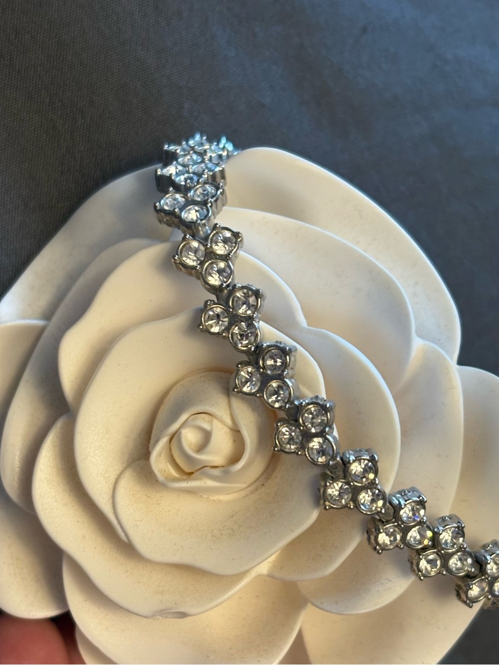 Diamond CZ Floral Tennis Bracelet